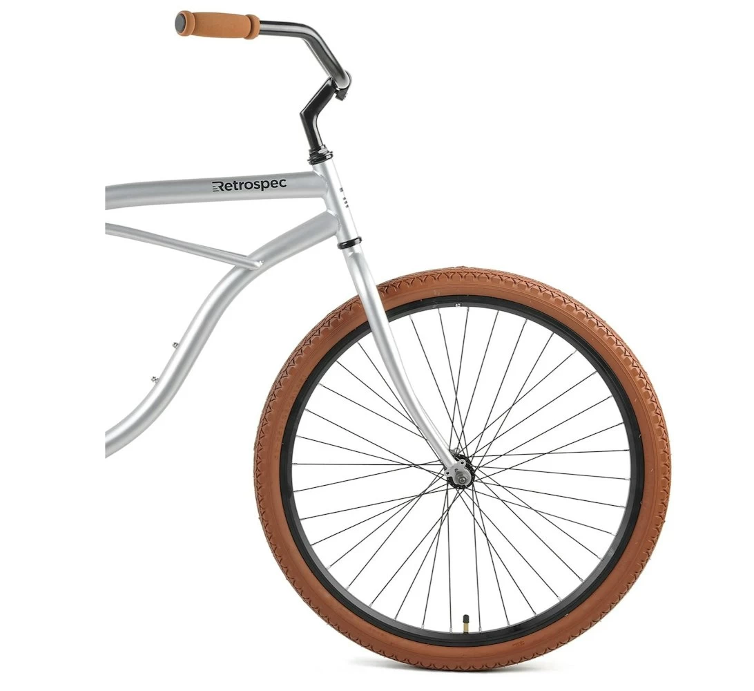 Retrospec Chatham Beach Cruiser 1-Speed 26" - Matte Silver/Cardinal 2021 6 Retrospec Chatham Beach Cruiser 1-Speed 26" - Matte Silver/Cardinal 2021 - Image 4