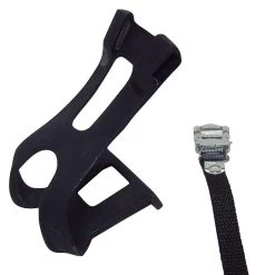 Evo, Double Toe-clips, Nylon Straps, Black, Large